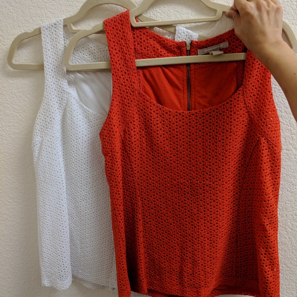 2 Banana Republic Tops with Zippered Back